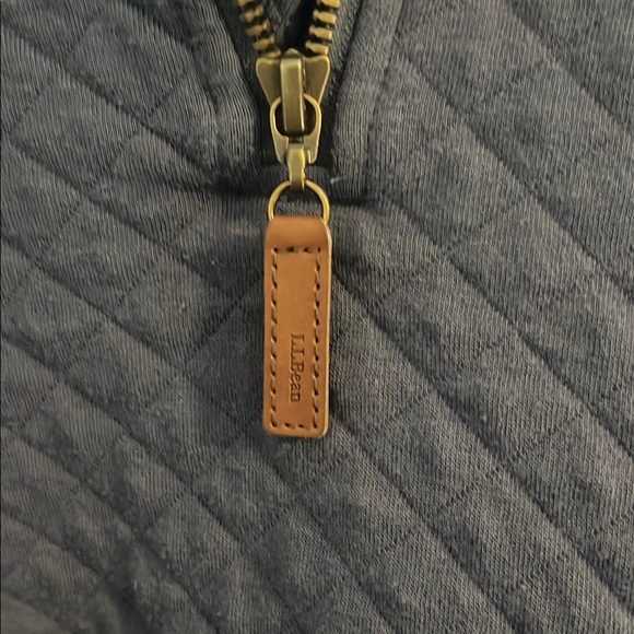 L.L. Bean Women's Quilted Half-Zip Sweater - Dark Blue/ Grey - Picture 5 of 6